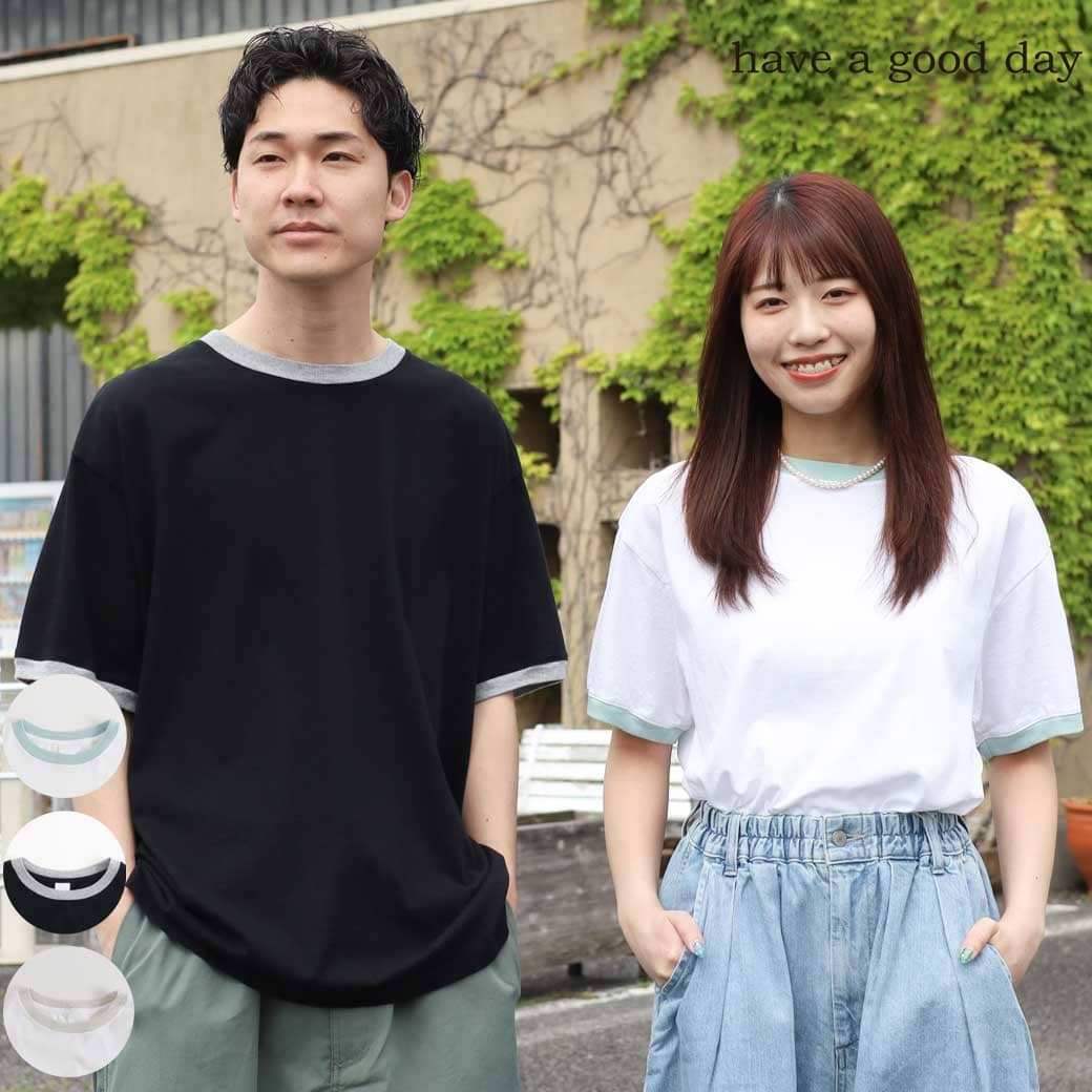 have a good day ハブアグッドデイ リンガーショートスリーブTシャツ
