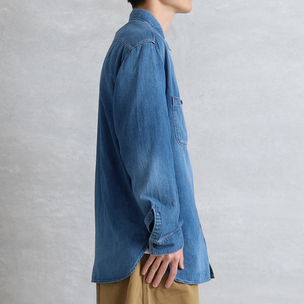 BLUE BLUE ブルーブルー ライトデニム ユーズドワークシャツ