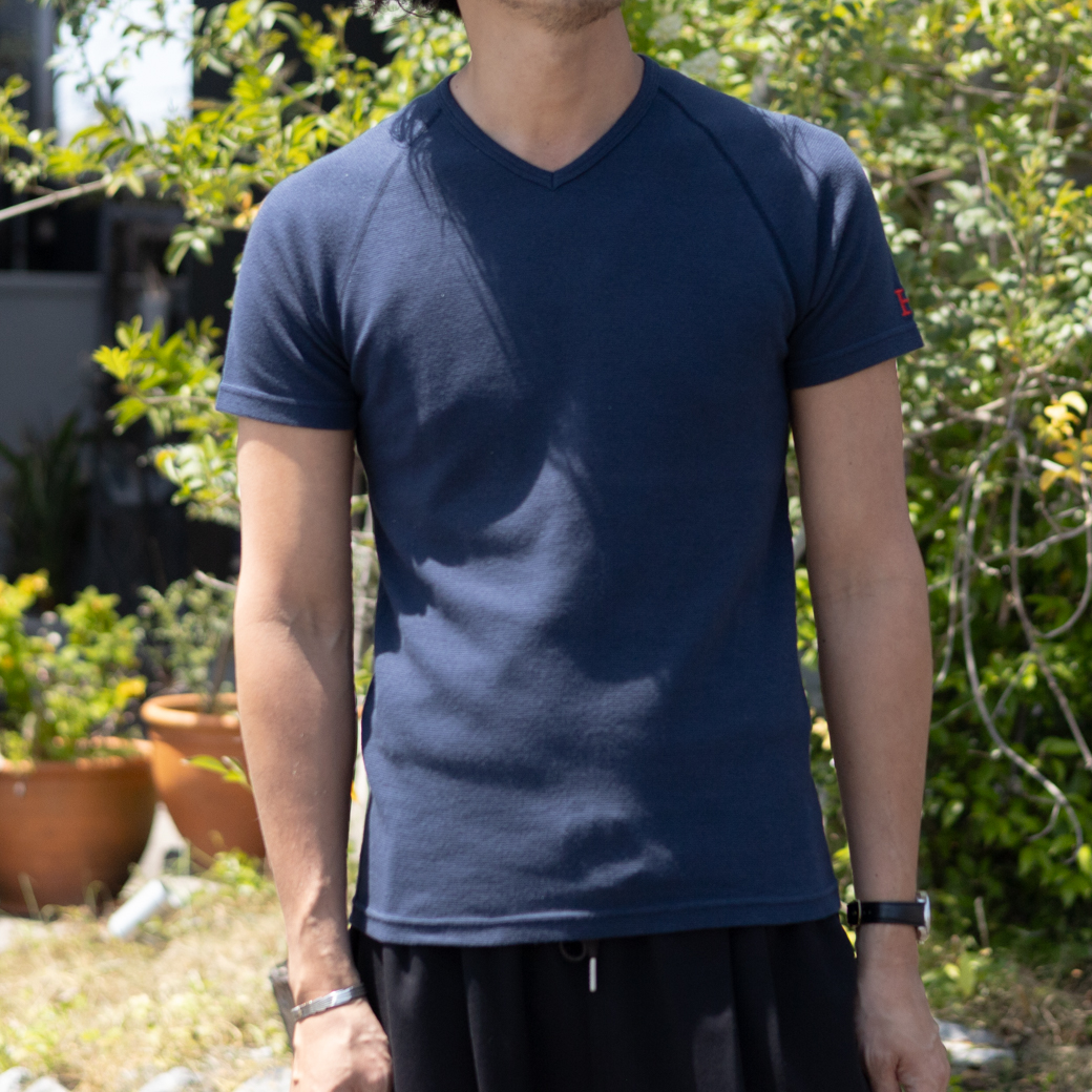 HOLLYWOOD RANCH MARKET ハリウッドランチマーケット ストレッチフライス Vネックショートスリーブ Tシャツ