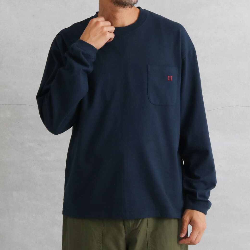 ☆HRM/ハリウッドランチマーケット　H刺繍入り.七分袖ストレッチ.ラグランフライスTシャツ　サイズ3（L）　2枚セット！ HOLLYWOOD RANCH MARKET｜ストレッチフライス ハーフスリーブ 七分袖T