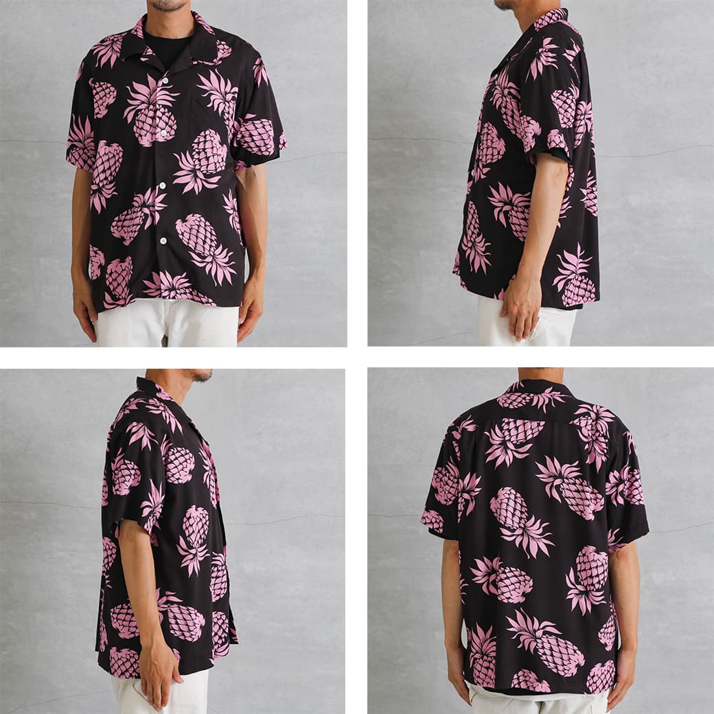 ブラウス シャツ HOUSTON アロハシャツ(PINEAPPLE) レディース メンズ HOUSTON ヒューストン アロハシャツ パイナップル｜BORN FREE