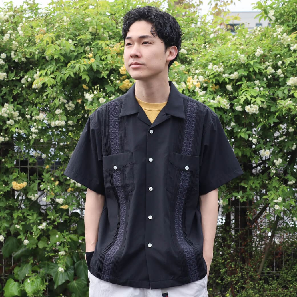 HOUSTON ヒューストン 刺繍キューバシャツ