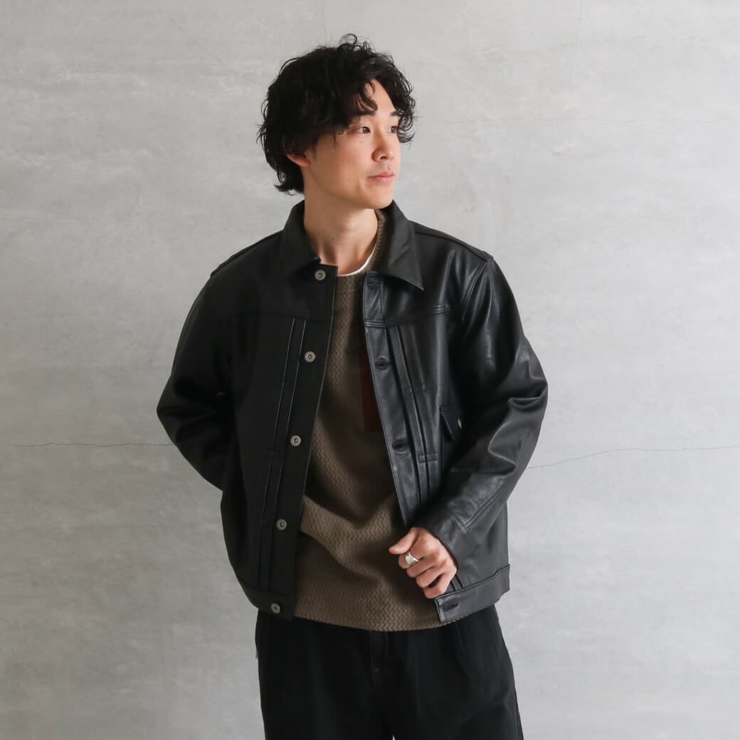 HOUSTON ヒューストン カウレザートラックジャケット