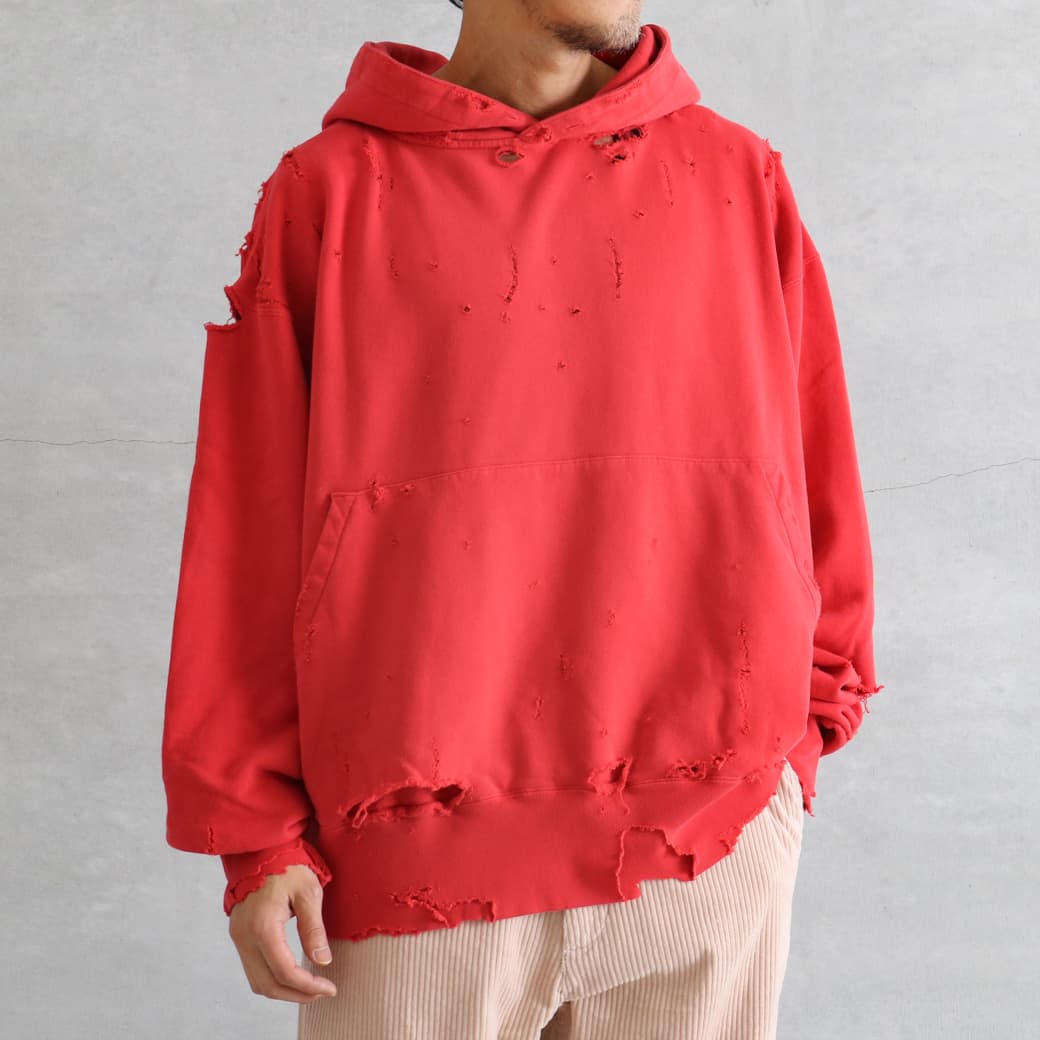 KURO クロ モア ダメージ ウォッシュ スウェット パーカー｜BORN FREE