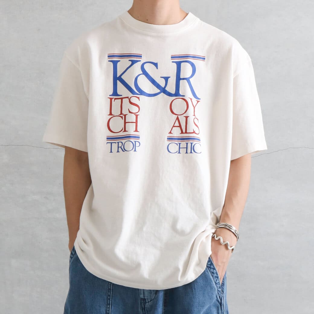 KURO クロ ラウンドシェイプダイプリント Tシャツ