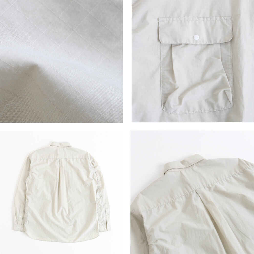 sillage リップストップ ナイロンコットンシャツ NANGA ナンガ コットンナイロンリップストップキャンプシャツ｜BORN