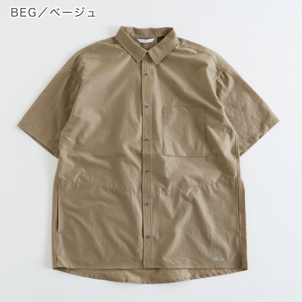 NANGA ナンガ　ドットエア 半袖シャツ　ベージュ　Ｍサイズ NANGA ナンガ ドットエア コンフィー ショートスリーブシャツ
