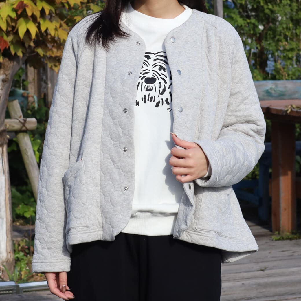 NATURAL LAUNDRY ナチュラルランドリー ドットキルト ラフカーディガン