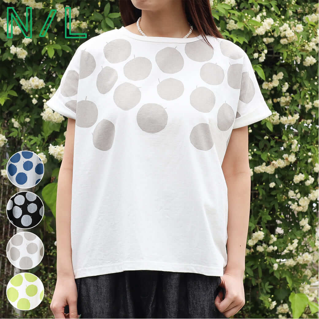 NATURAL LAUNDRY ナチュラルランドリー 空紡天竺 リンゴプリント
