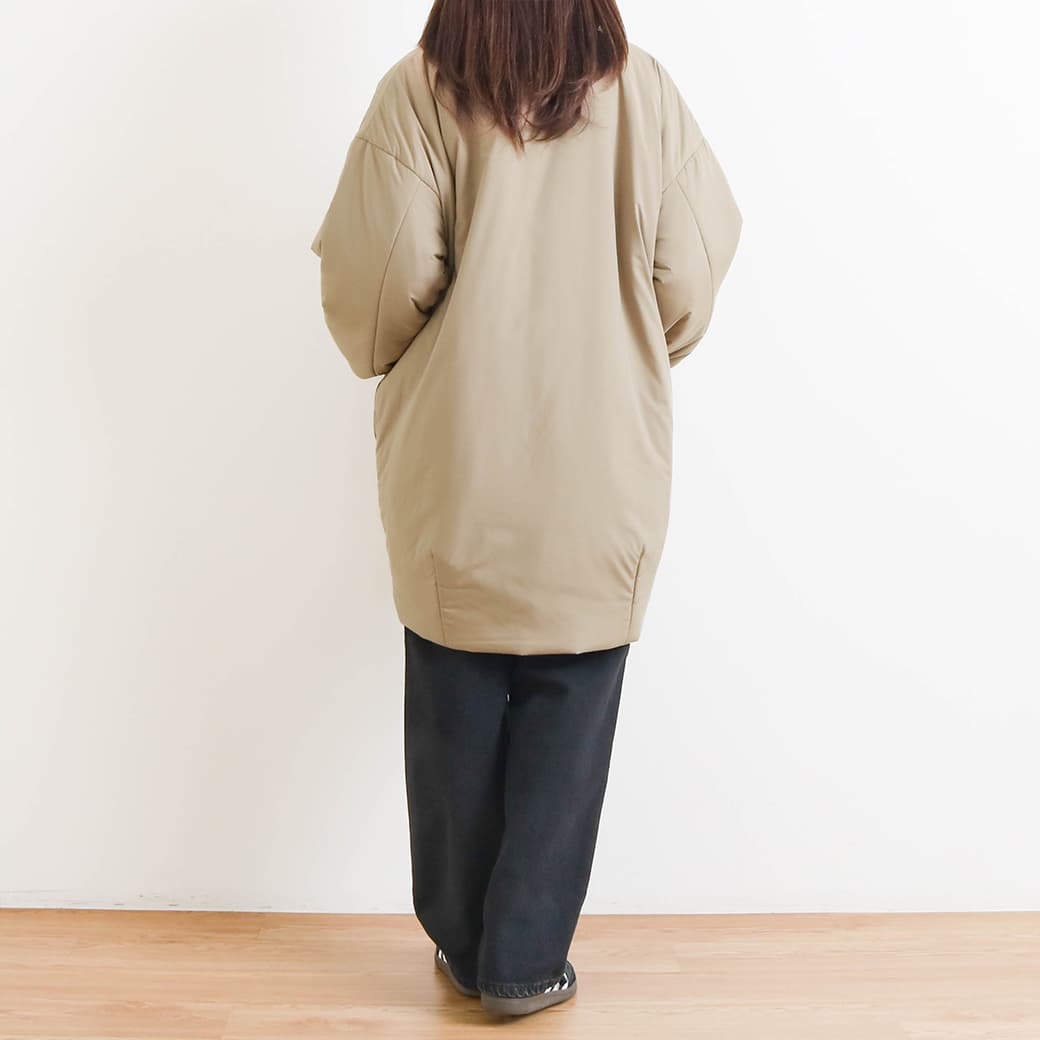 ORCIVAL オーシバル ブラッシュドタフタスタンドカラーロング