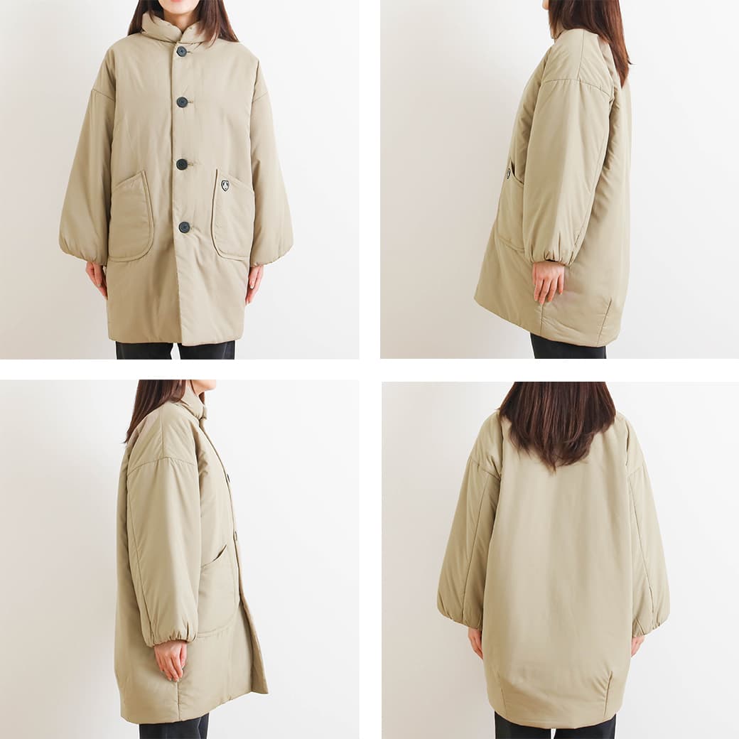 ORCIVAL オーシバル ブラッシュドタフタスタンドカラーロング