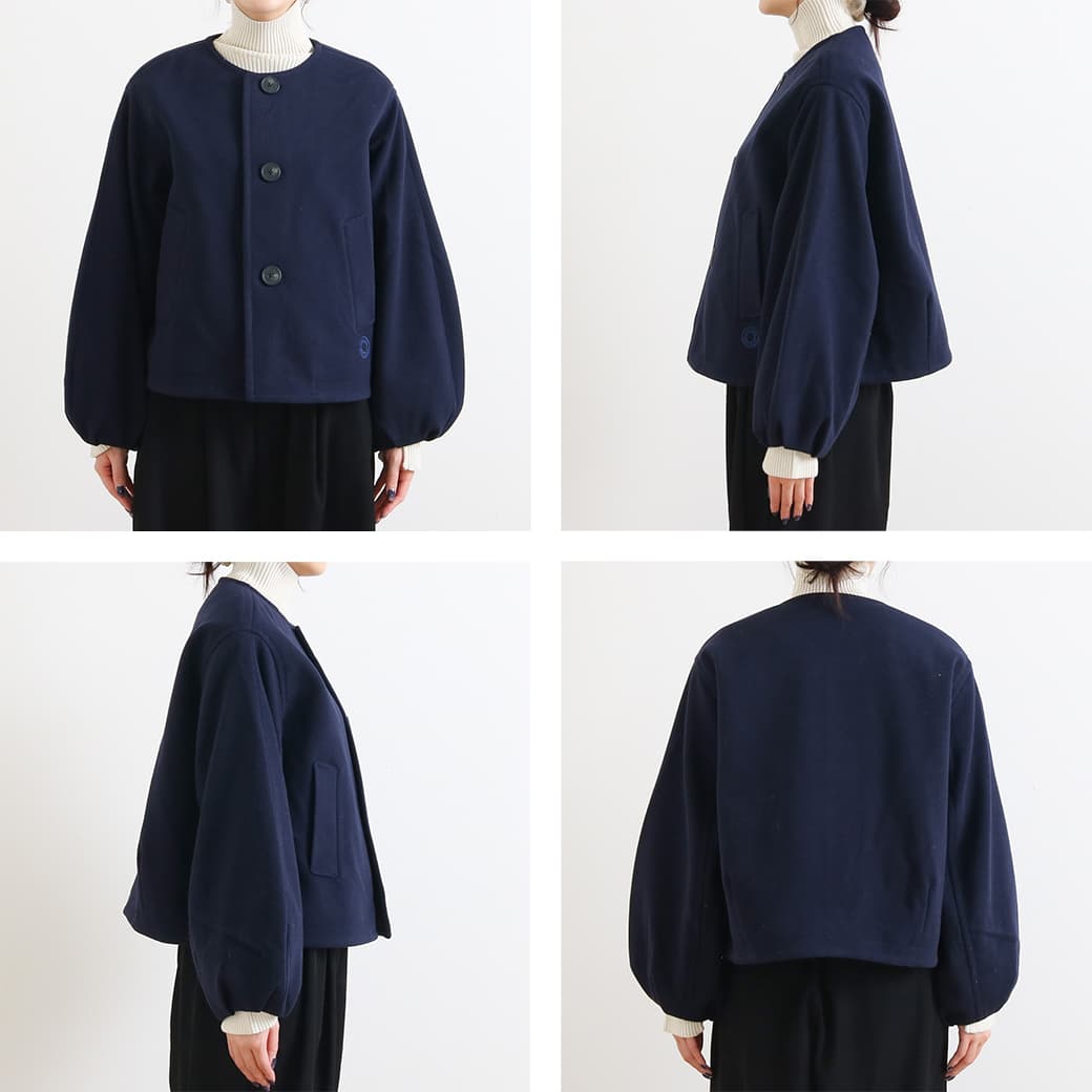 ORCIVAL オーシバル ブリティッシュツイード メルトン ノーカラー