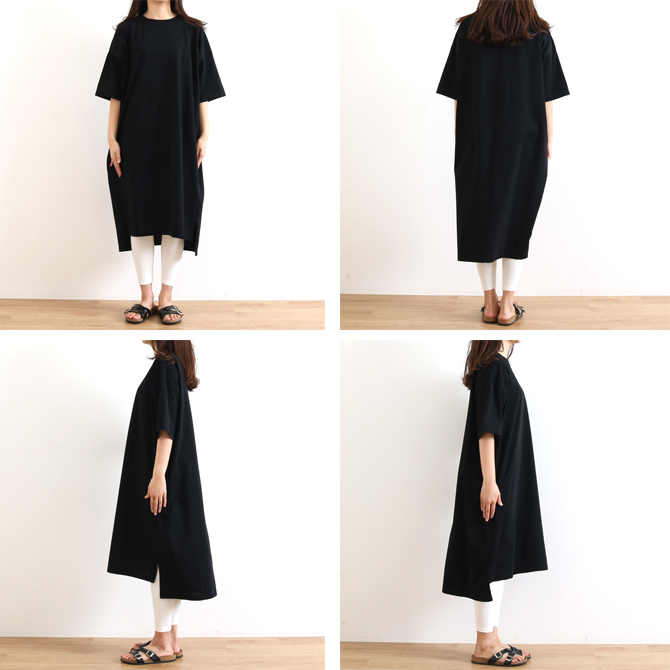 ordinary fits カットソーワンピース　ブラックサイズ0 ORDINARY FITS オーディナリーフィッツ ビーエス ワンピース