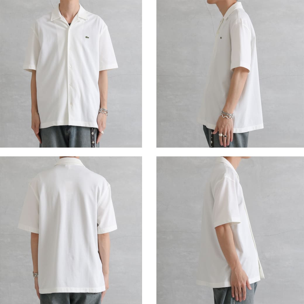 LACOSTE ラコステ 鹿の子地オープンカラーシャツ｜BORN FREE ONLINE SHOP