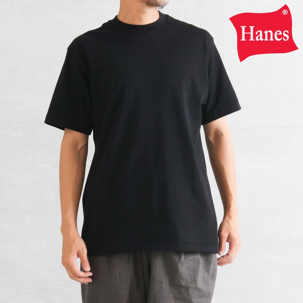 Hanes ヘインズ クルーネック Tシャツ クロ｜BORN FREE ONLINE SHOP