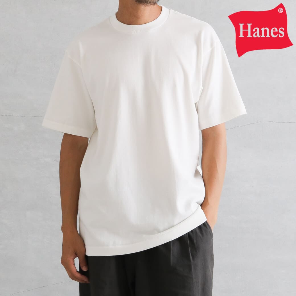 Hanes ヘインズ クルーネック Tシャツ シロ｜BORN FREE ONLINE SHOP