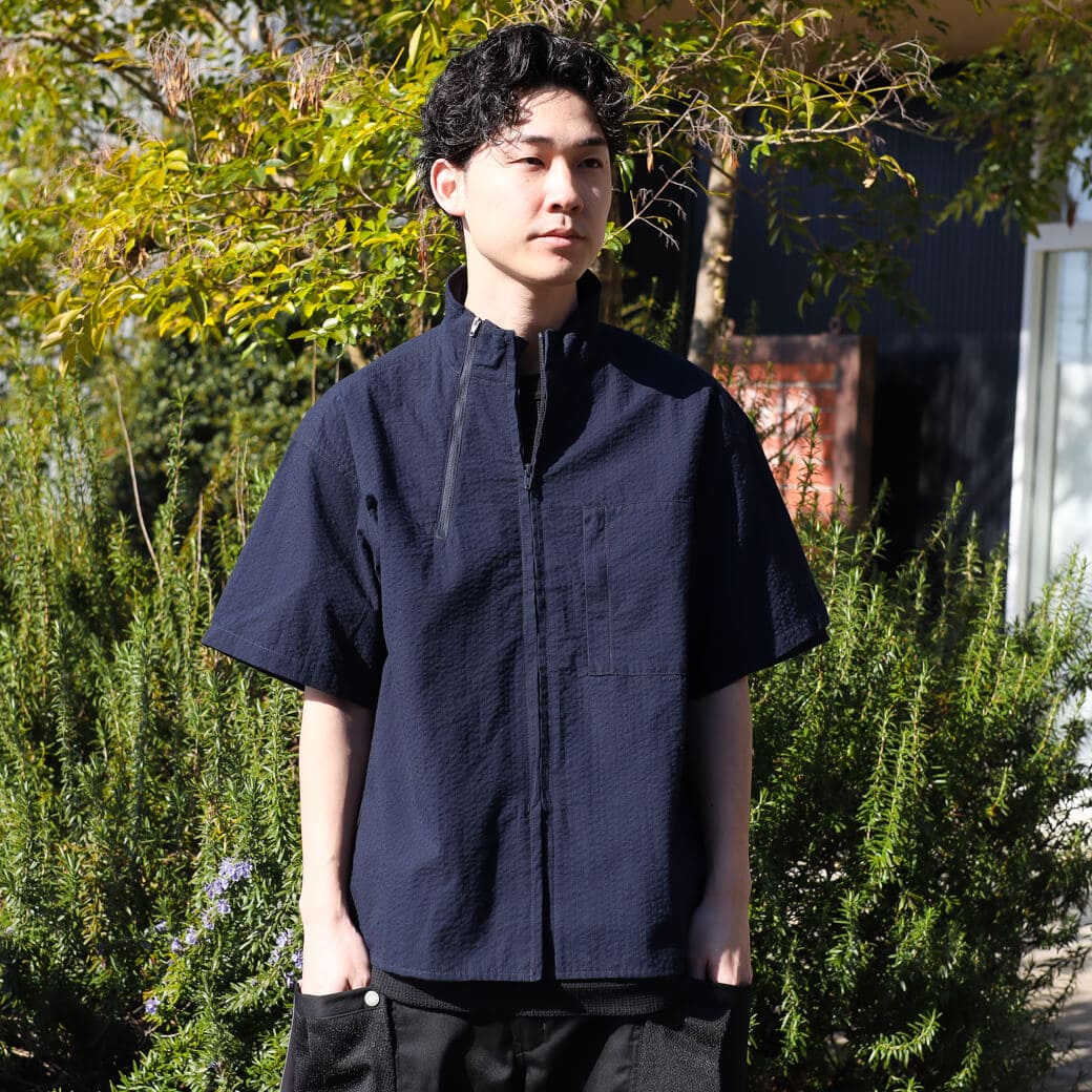 MODMNT モドメント スタンド カラー ジップ シャツ