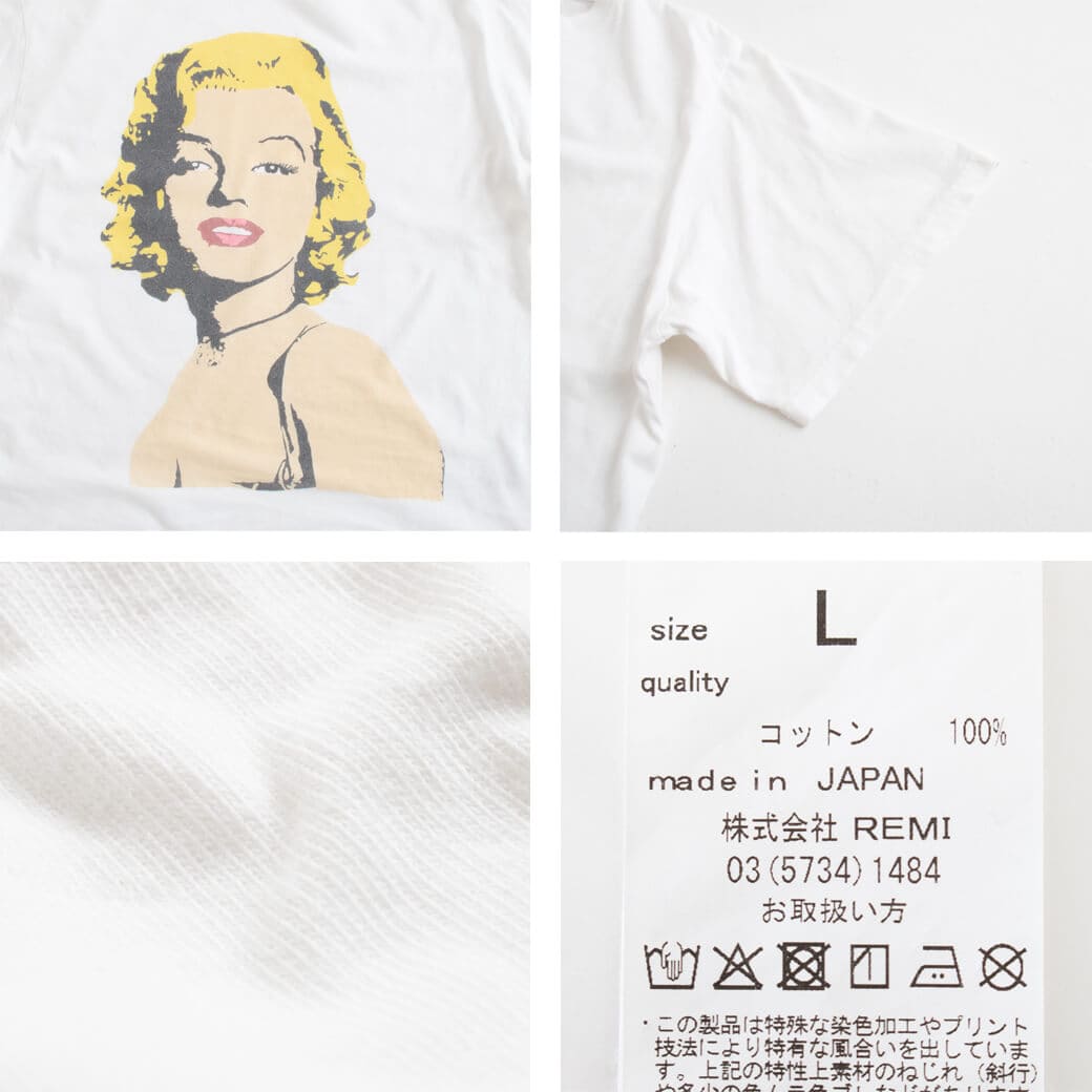 本日限定価格　REMI RELIEF ILLINOIS C/N プルオーバー REMI RELIEF(レミレリーフ) ILLINOIS Tシャツ ホワイト サイズ L
