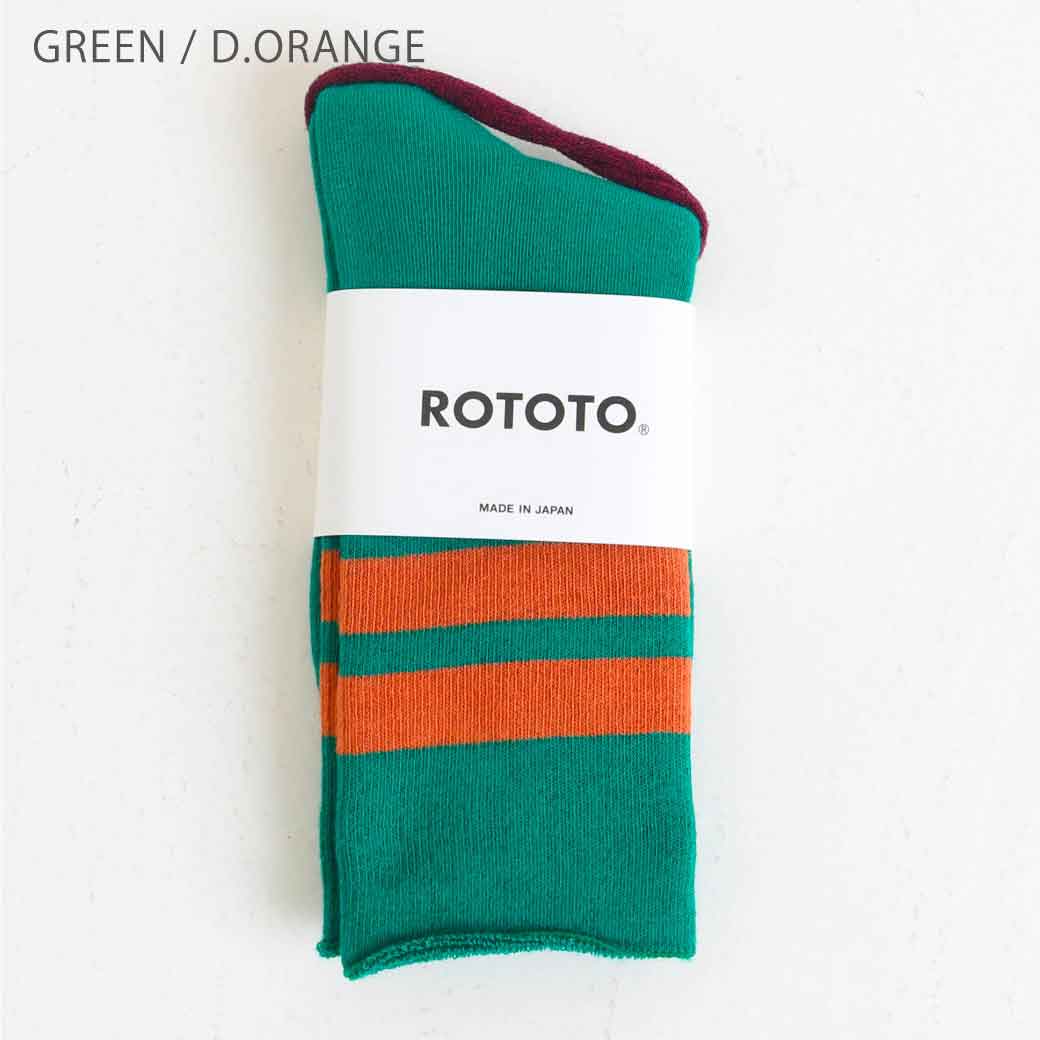 ROTOTO ロトト FINE PILE STRIPED CREW SOCKS｜BORN FREE ONLINE SHOP