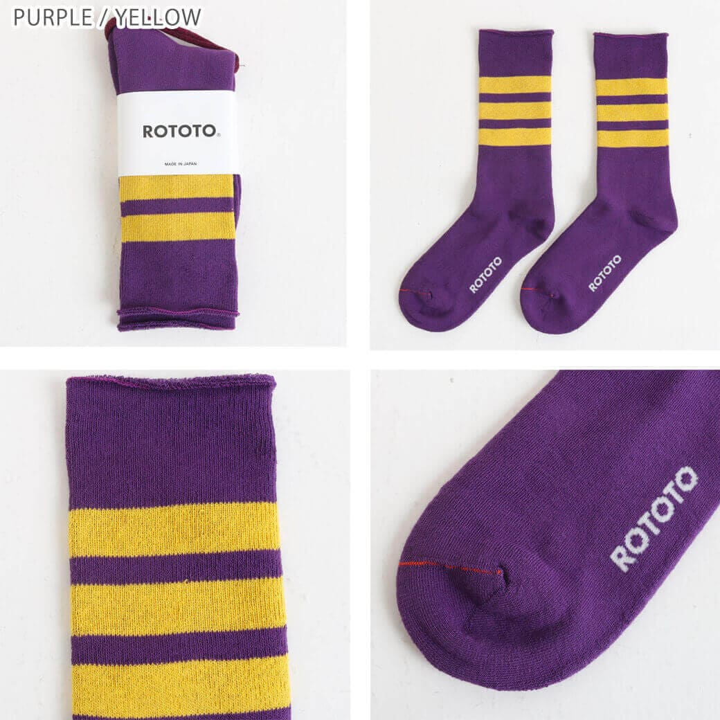 ROTOTO ロトト FINE PILE STRIPED CREW SOCKS｜BORN FREE ONLINE SHOP