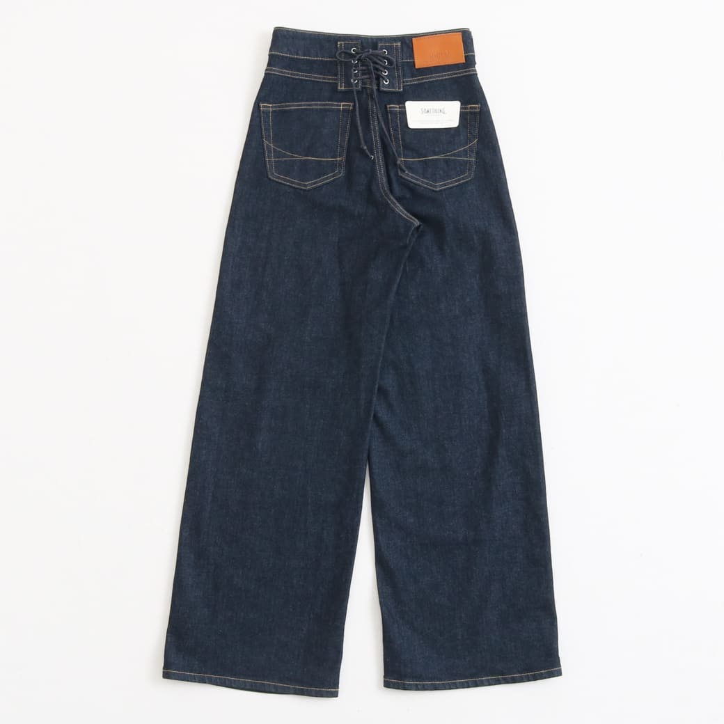 SOMETHING サムシング LISAレースアップワイドデニムパンツ｜BORN FREE