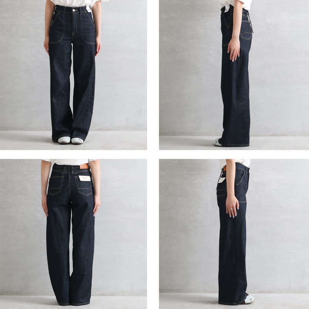 SOMETHING サムシング LISAレースアップワイドデニムパンツ｜BORN FREE