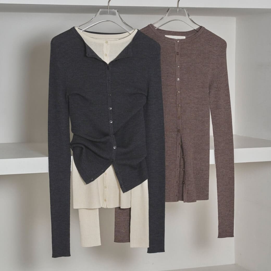 トゥデイフル　Silkwool Knit Cardigan チャコールグレー TODAYFUL - TODAYFUL Silkwool Knit Cardigan チャコールグレーの通販