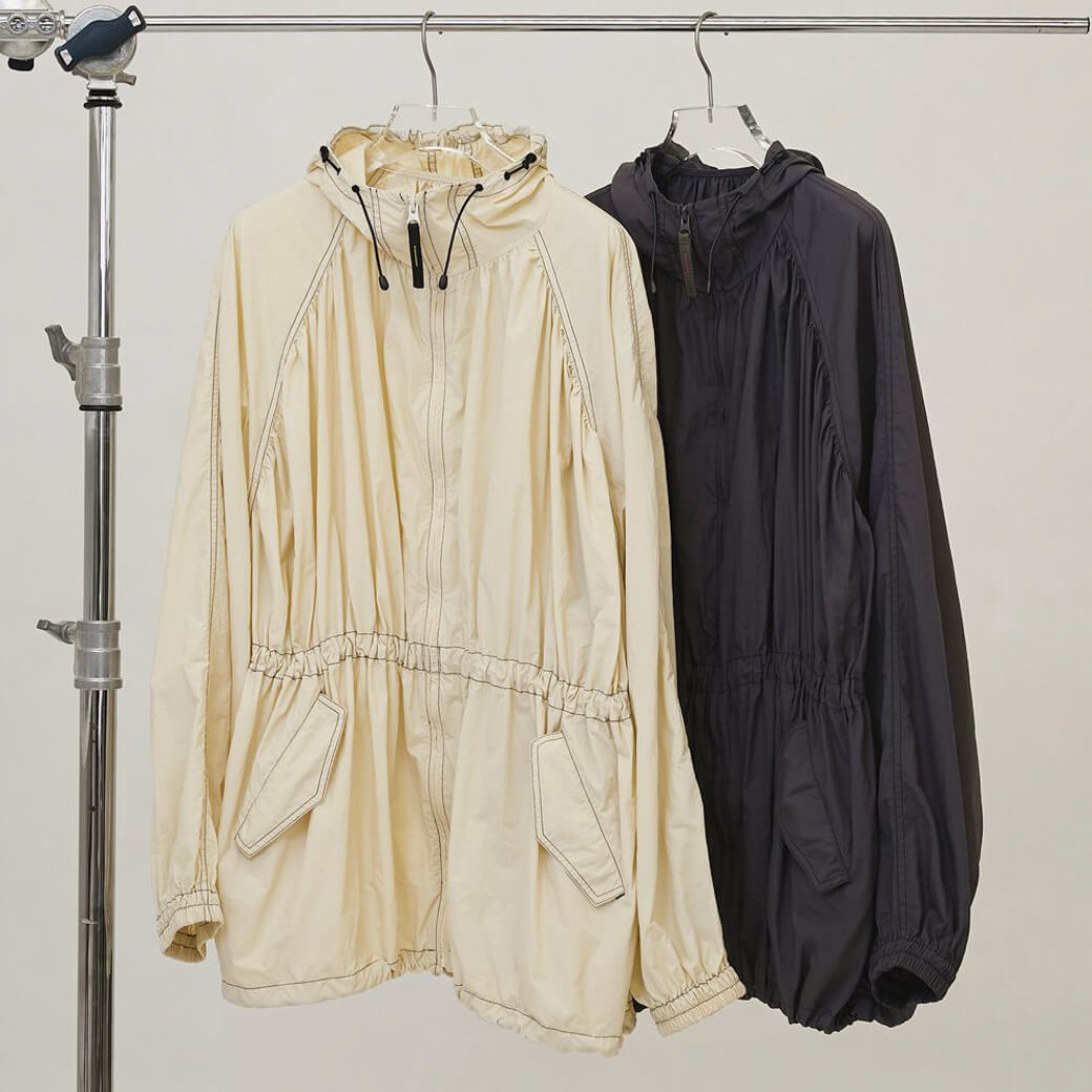 TOAYFUL トゥデイフル ナイロン ギャザー ブルゾン