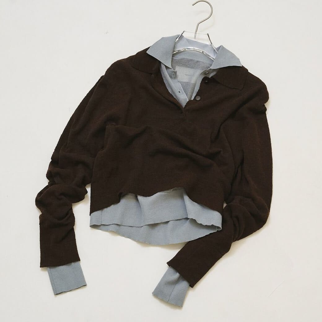 todayful新作レイヤードポロニット LAYERED POLO KNIT|レイヤードポロニットレイヤードポロニット| MOONLOID