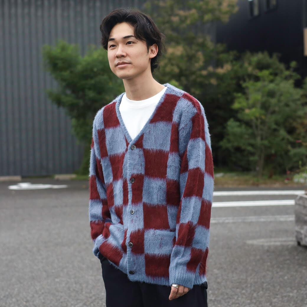 UNIVERD72  ユニバード72  モヘアタッチ起毛カーディガン