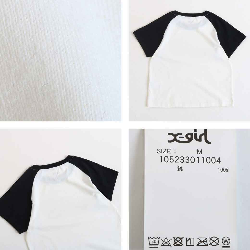 X-girl エックスガール WINGS ＆ HEART RAGLAN SLEEVE BABY TEE