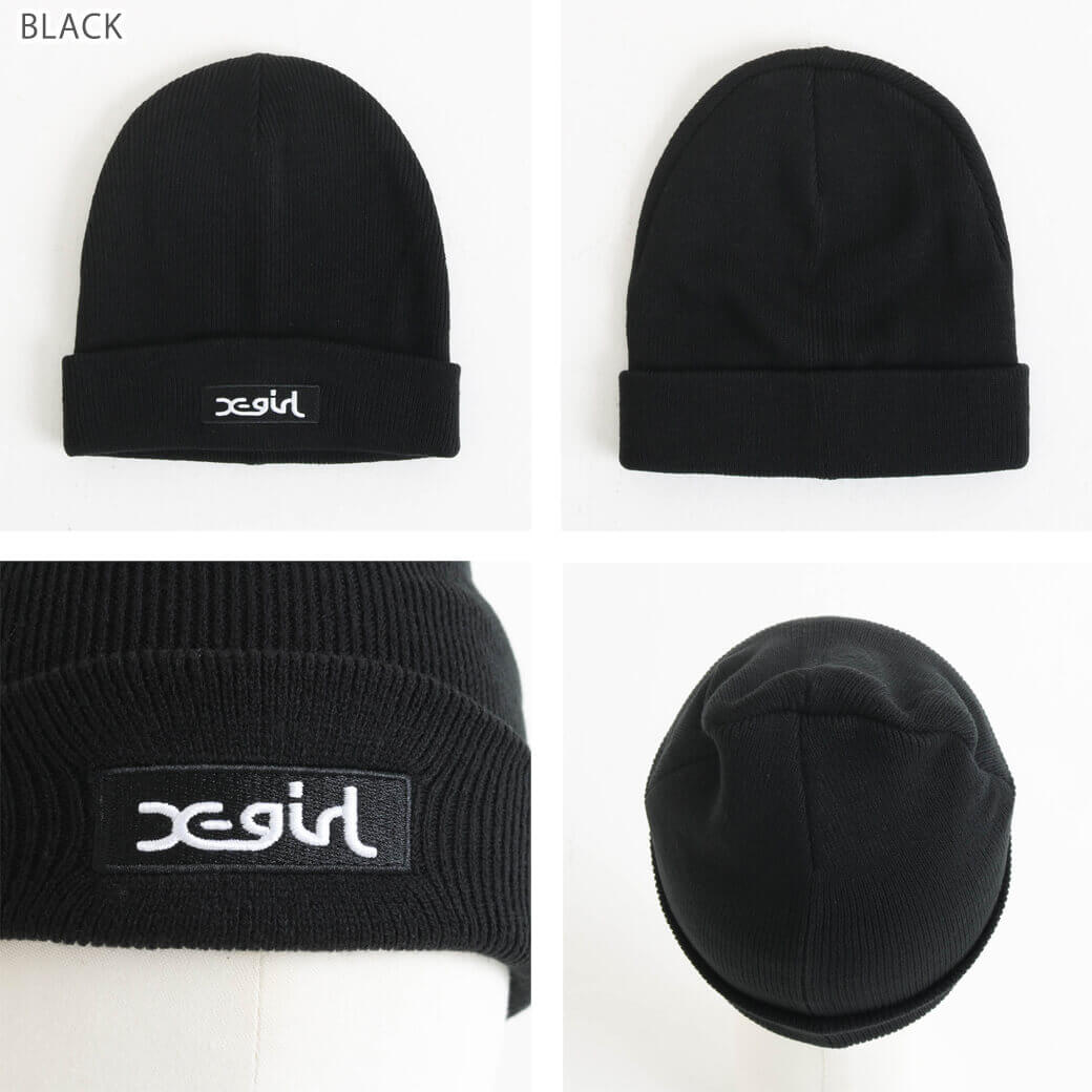 ★OY★KNIT LOGO CAP-BLACK★正規品/韓国直送料込/ユニセックス X-girl エックスガール BOX LOGO KNIT CAP|BORN FREE ONLINE SHOP