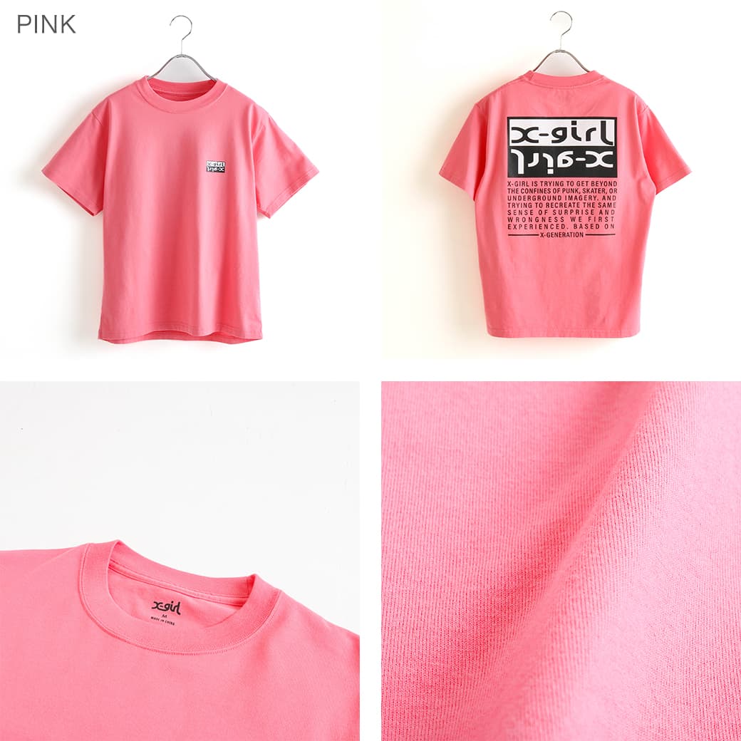 XGIRL Tシャツ　PINK/M 新品未使用タグ付 X-girl エックスガール ロゴ Tシャツ GLITTER MILLS LOGO S/S