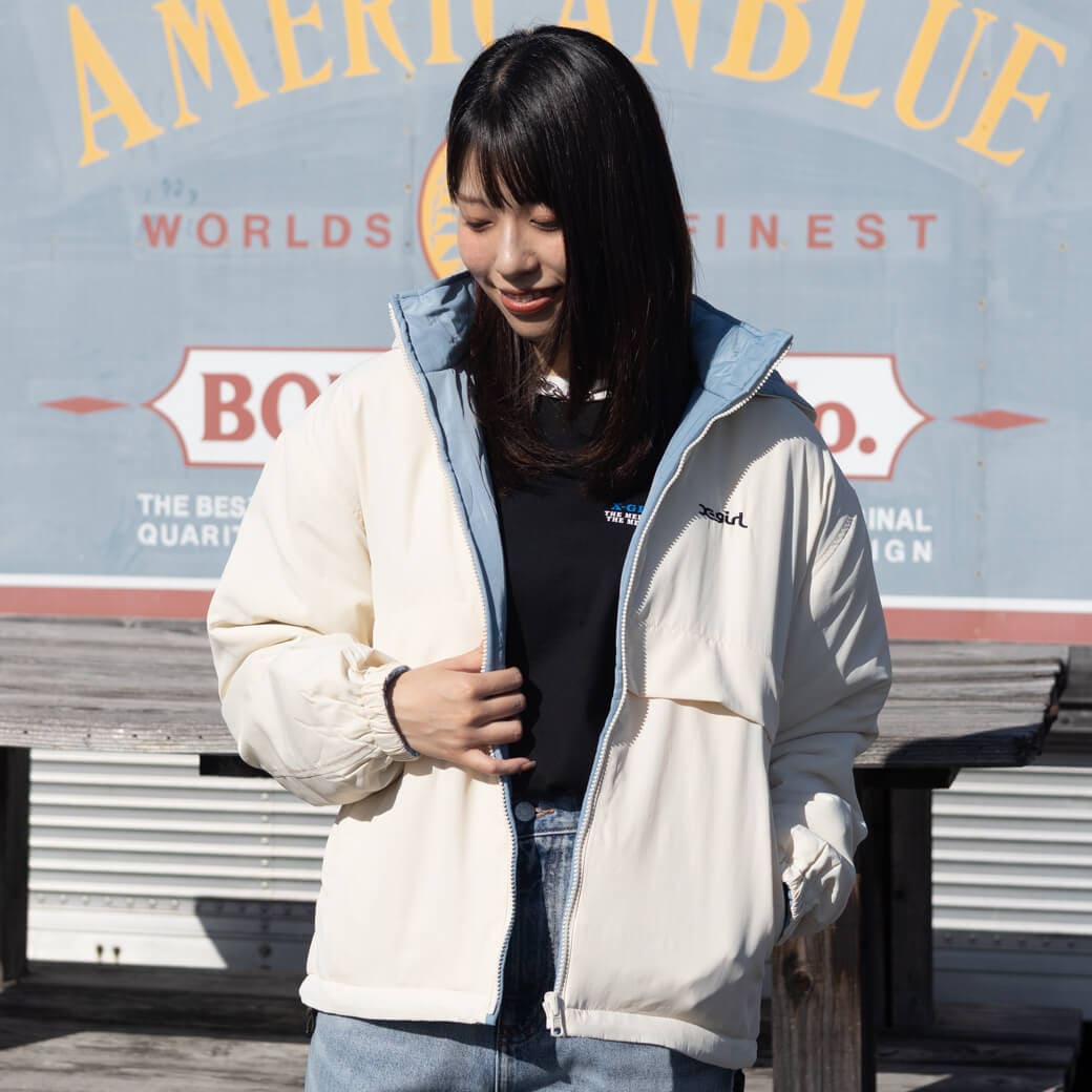 【セール】エックスガール X-girl リバーシブル ジャンパー ジャケット X-girl エックスガール フェイス パッチ リバーシブル