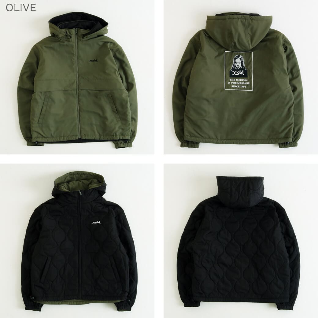 X-girl　リバーシブルジャケット　М　OLIVE　エックスガール　オリーブ X-girl リバーシブルジャケット М OLIVE エックスガール オリーブ