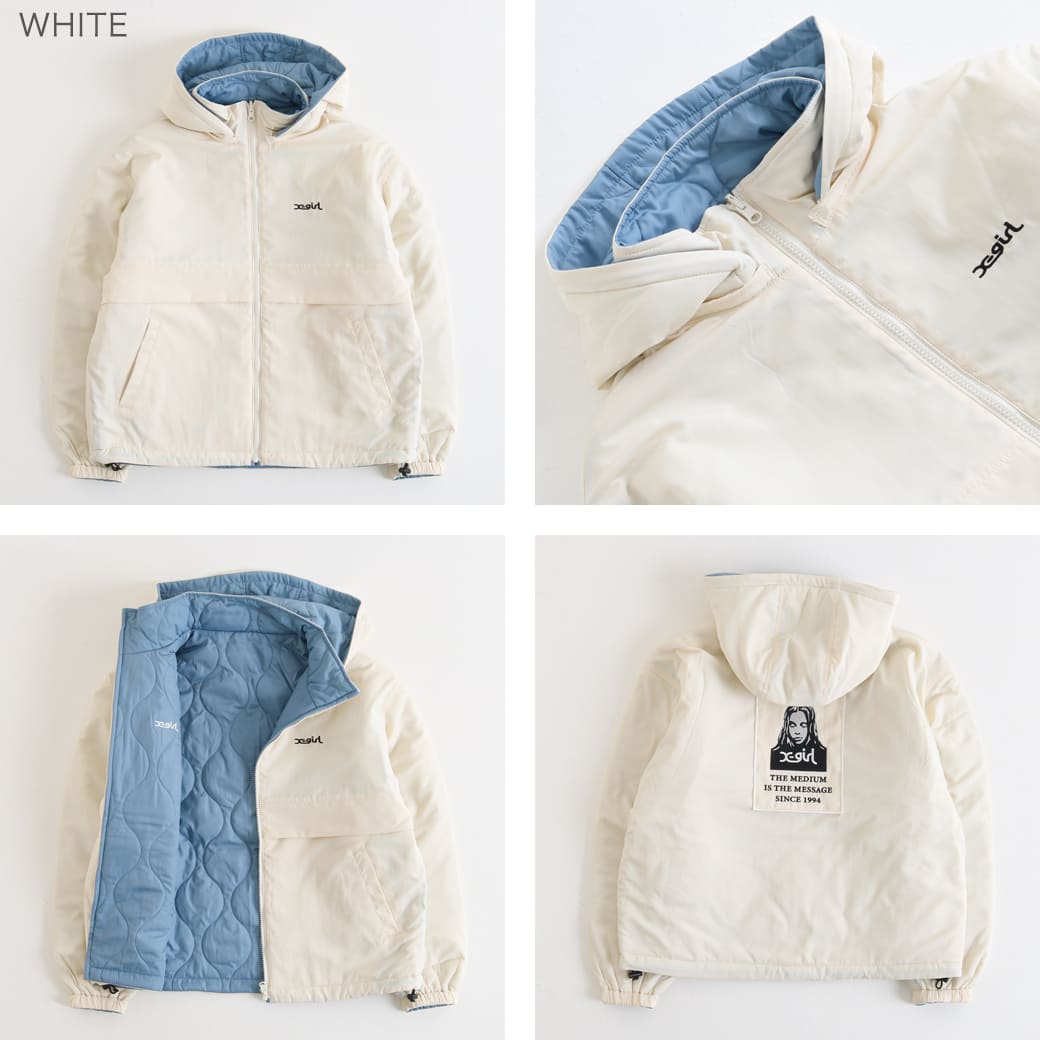 X-girl エックスガール フェイス パッチ リバーシブル ジャケット