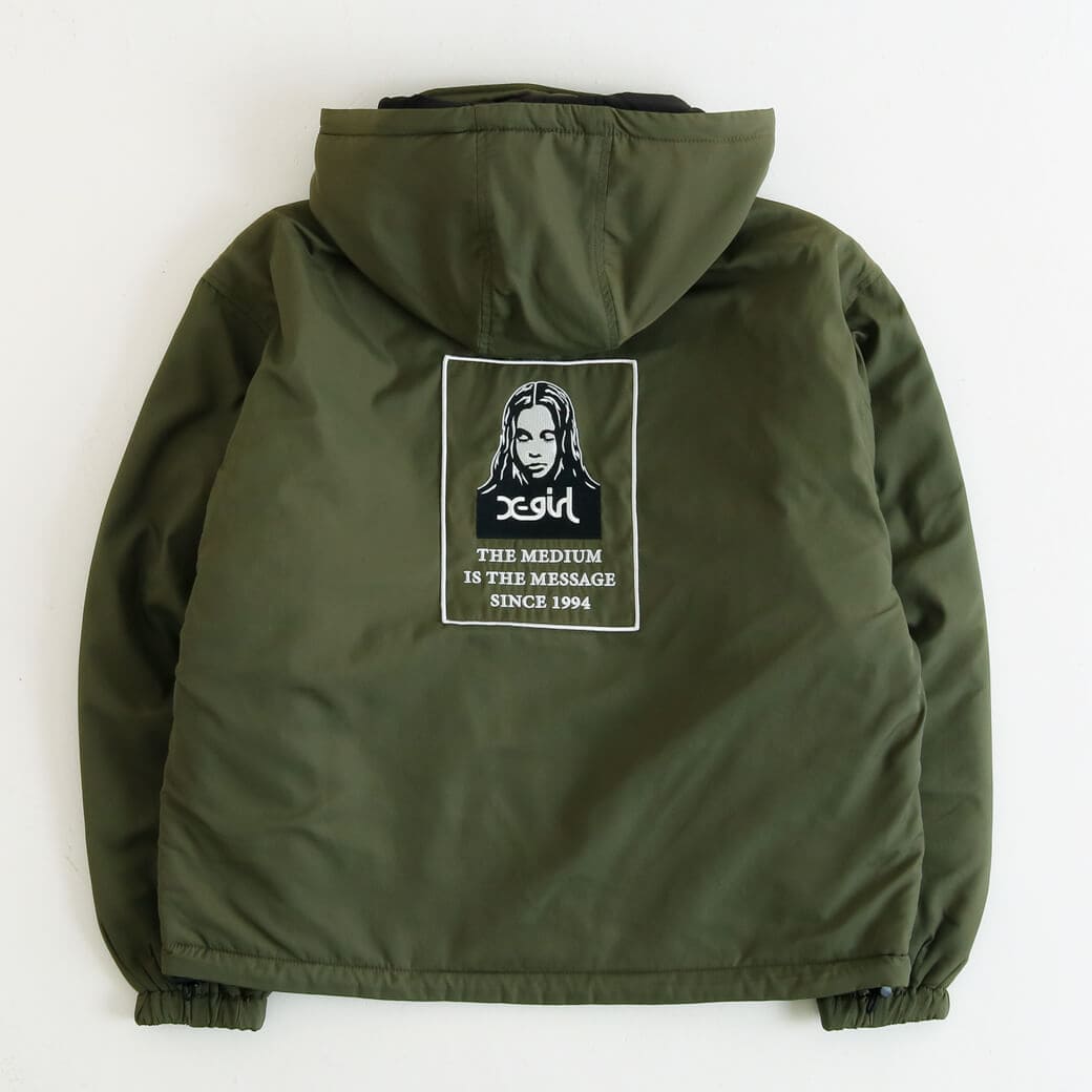 X-girl エックスガール フェイス パッチ リバーシブル ジャケット