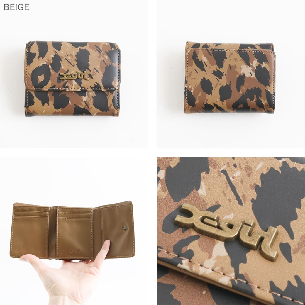 mel@即購入可 X-girl エックスガール MILLS LOGO FAUX LEATHER MINI WALLET 三