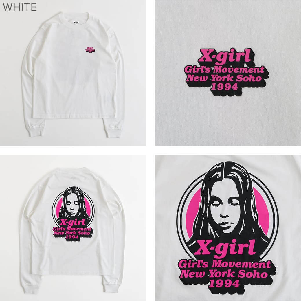 FACT GIRL ロングスリーブ X-girl エックスガール メッセ―ジアンドフェイスサークルロゴロング