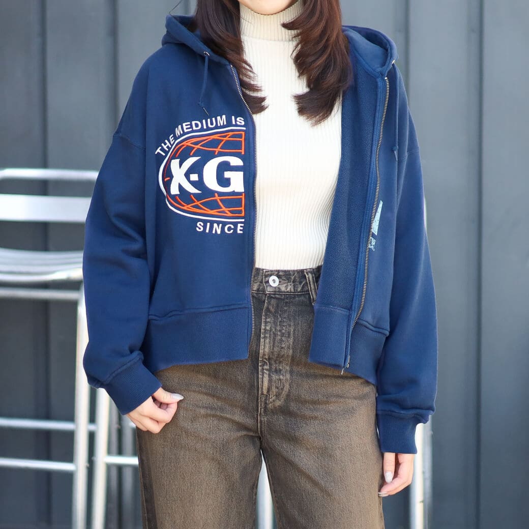 X-girl エックスガール パナルド グラフィック ジップ アップ