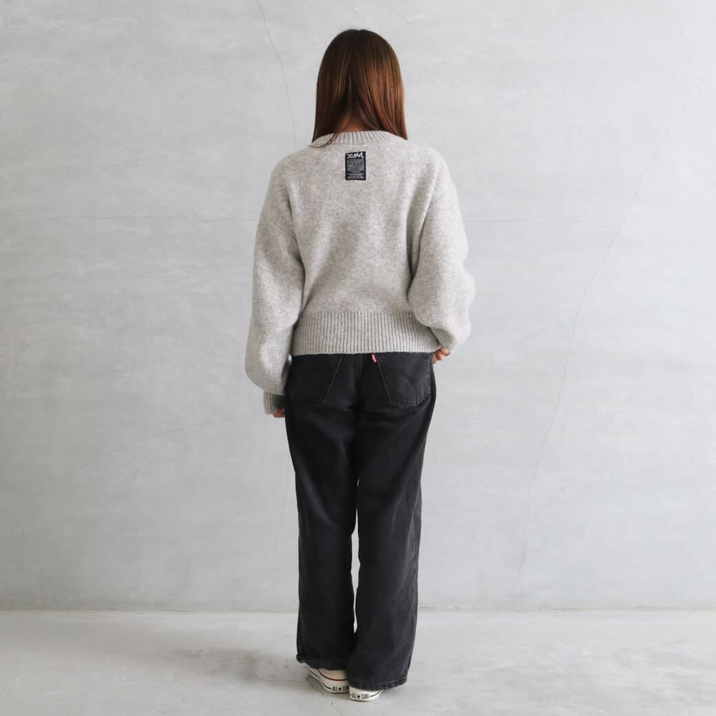 X-girl エックスガール トライバルバタフライニットトップ｜BORN FREE