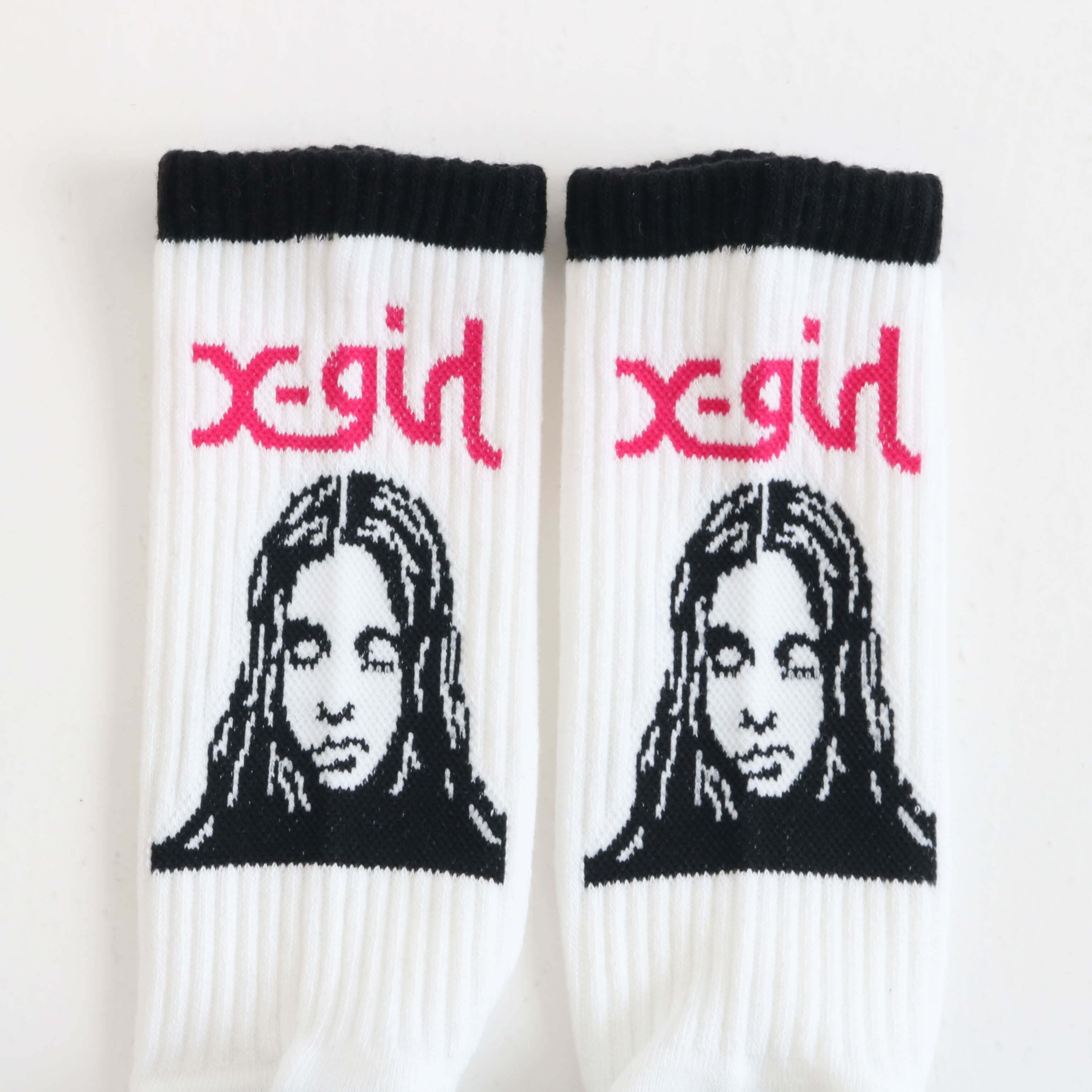 X-girl エックスガール フェイスジャガード リブドソックス｜BORN FREE