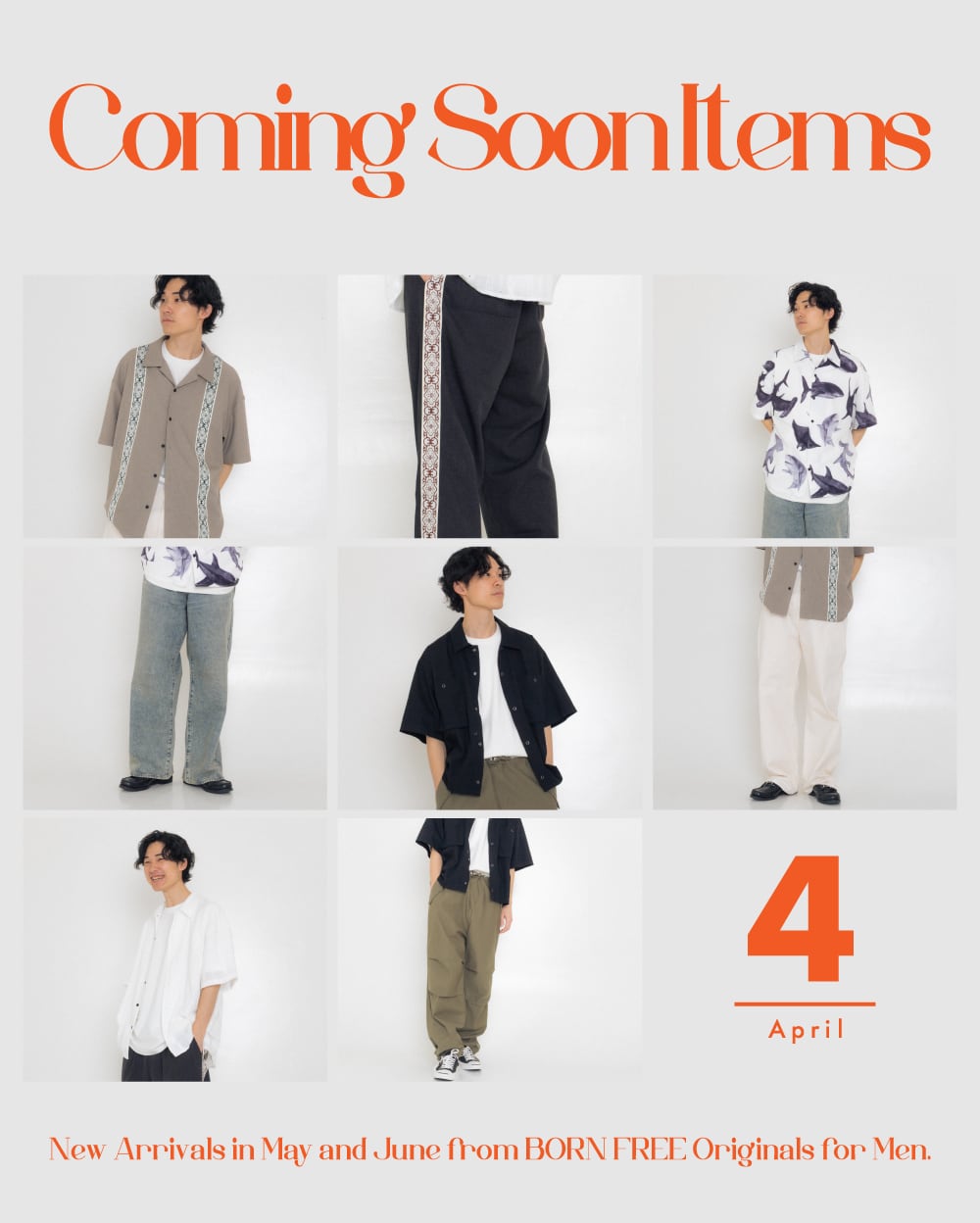 MONTHLY RECOMMEND 4月号「Coming Soon Items for men」 | BORN FREE